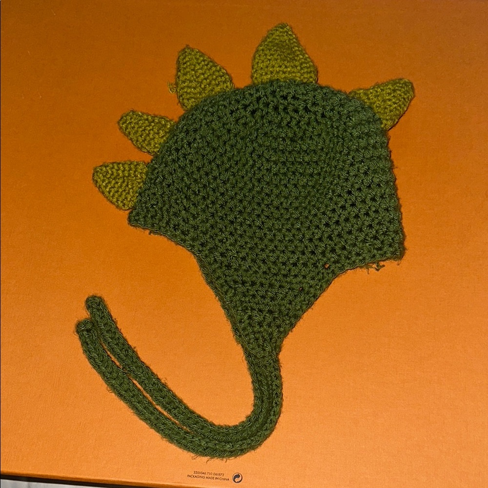 Green Dinosaur Knit Hat for Kids
